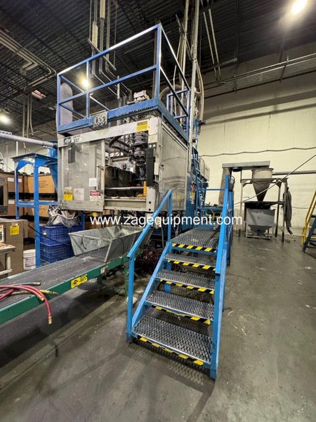 Improved Used B-37 Blow Molding Machine, Dual Head, 3.75 lbs./head