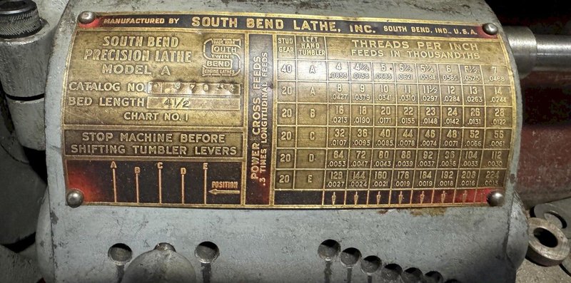 9" x 34" South Bend Lathe CL 970RG, Gap Bed, 1 Phase