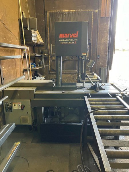18" X 22" MARVEL/AMADA SERIES 8 MARK II VERTICAL BANDSAW(NEW IN 2018). STOCK # 3877