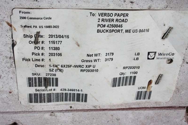 1100' X 1-1/4' WIRE ROPE STOCK #64577