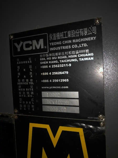 2008 YCM DCV 4025B | Machining Centers, Gantry (incld. Bridge &amp; Double Column)