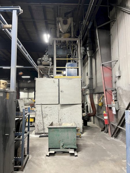 2007 Sinto model scc-90-a vertically parted cold box core cell s/n scc-0011-00 with recieving hopper, scc90 core machine with enclosure and controls