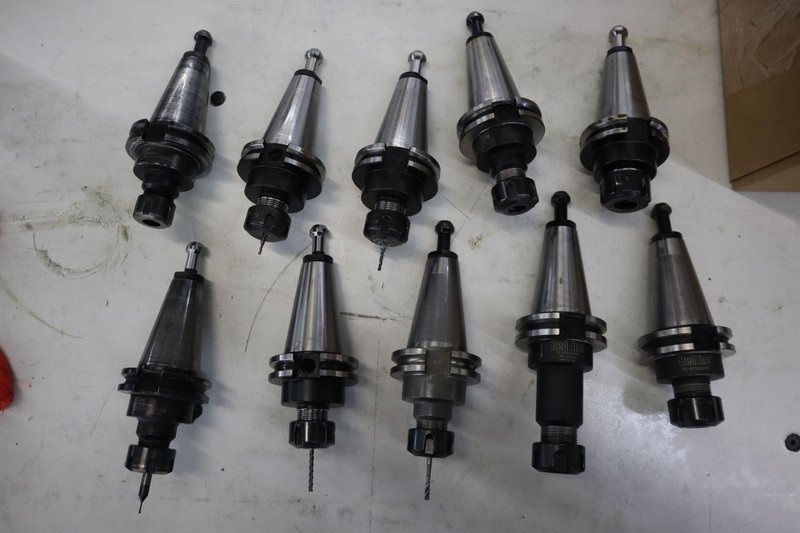 CT40 Taper Tool Holders: (3) Er20 Collet Holders, (7) ER16 Colet Holders- Auction Item