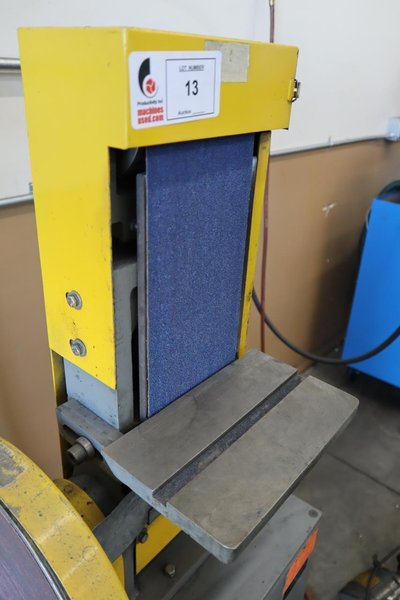 Kalamazoo Combination Belt and Disc Grinder, 12" Disk, 6" Belt w Metal Stand Work Tables- Auction Item