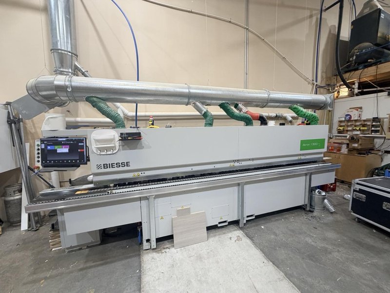 Biesse Akron 1330-A Automatic Edgebander, 2024 – CNC Touchscreen, Pre-Milling, Corner Rounding, Edge Trimming &amp; Buffing
