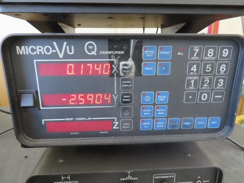 Micro-Vu Model 30 2 Video Measuring System w 2 Axis Micro-VU DRO w Q16 Metrology Computer- Auction Item
