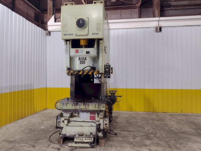 220 TON AIDA MODEL #NC1-200(2) GAP FRAME PRESS, WITH 9.84" STROKE: STOCK #22203