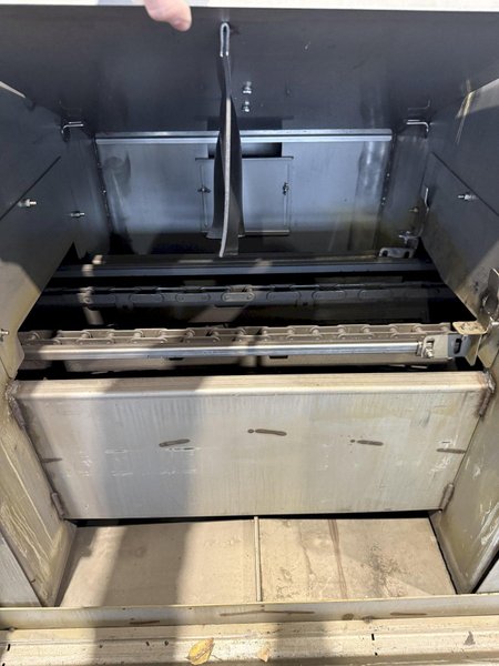 9" X 192" RANSOHOFF LEANVEYOR FOUR STAGE (WASH/RINSE/RINSE/BLOW OFF) WASHER. STOCK # 1113425.