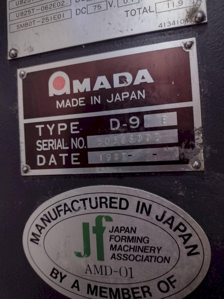 50 TON x 6' AMADA MODEL #RG50 HYDRAULIC PRESS BRAKE NC9-EX CONTROL, 1987: STOCK #19273