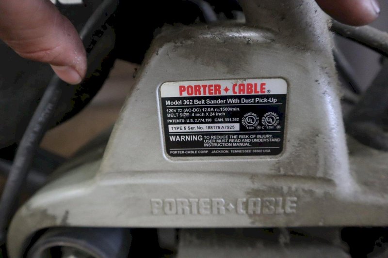 Porter Cable Model 362, 4 x 24" Belt Sander with Dust Pickup- Auction Item