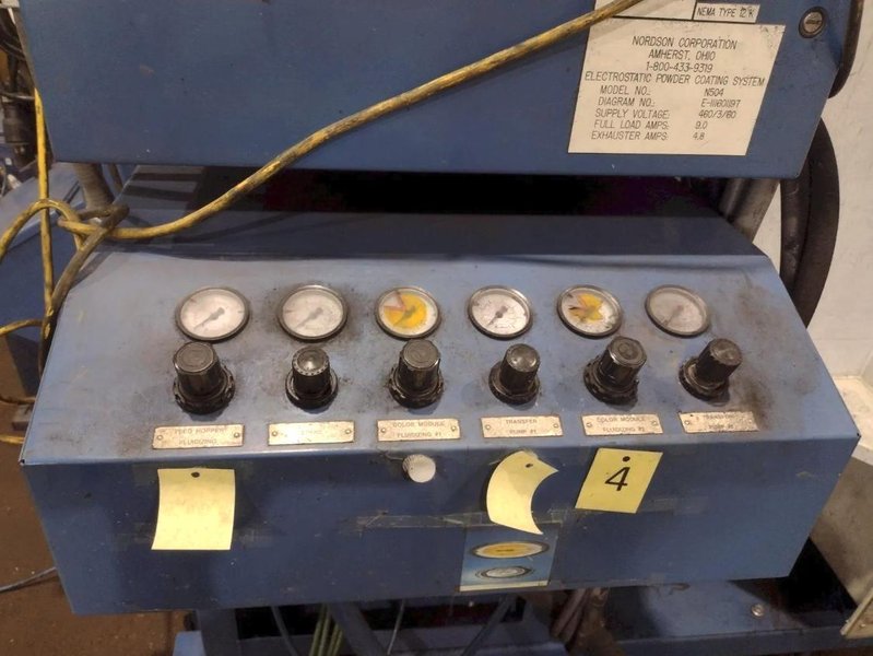 NORDSON POWDER COAT PAINT SYSTEM WITH FEEDER &amp; I-CONTROL. STOCK # 0985326