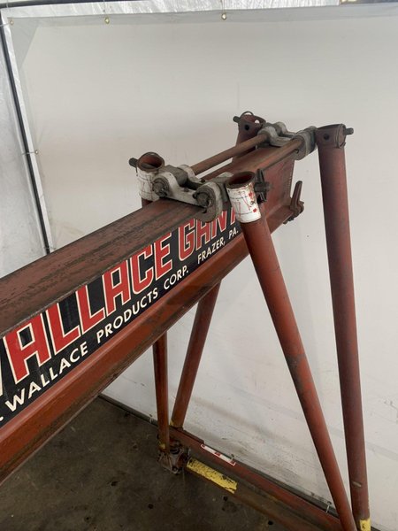 2 TON WALLACE A FRAME ROLLING GANTRY CRANE. STOCK # 0523823
