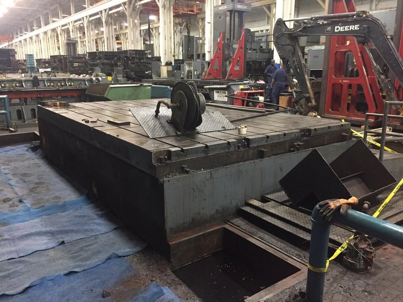18' X 5'6" X 10" THICK GIDDINGS &amp; LEWIS T-SLOTTED FLOOR PLATE: #67268