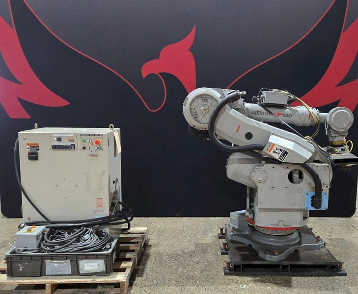 YASKAWA MOTOMAN UP130-RB00 INDUSTRIAL ROBOT ARM AND CONTROL CABINET USED