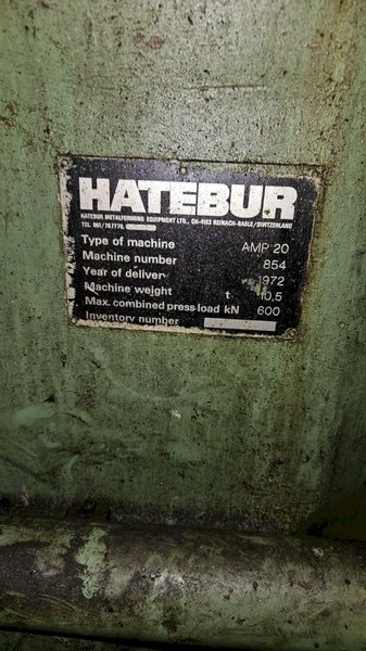 Hatebur Model AMP-20 Hot Nut Former
