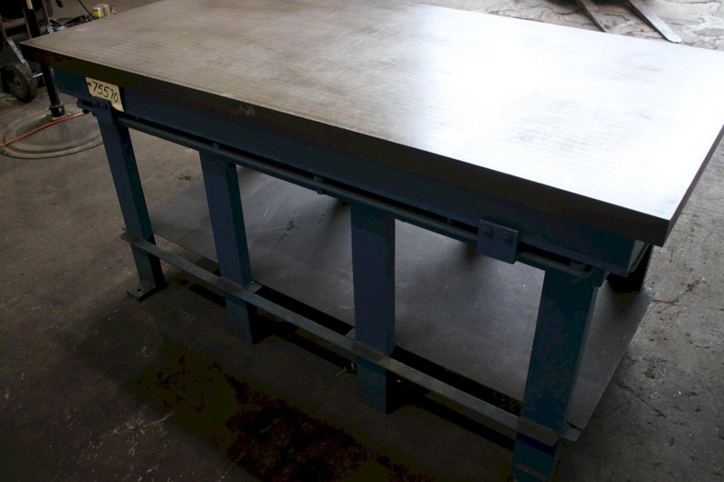 3' X 6' X 6" CUSTOM STEEL TABLE ON STAND: STOCK #75570
