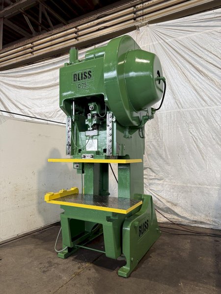 75 TON BLISS C-75 OBI PRESS WITH 8" STROKE. STOCK # 1006225