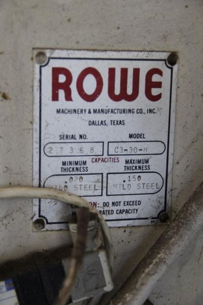 30" X .150" ROWE C3-30-H STRAIGHTENER: STOCK #64448