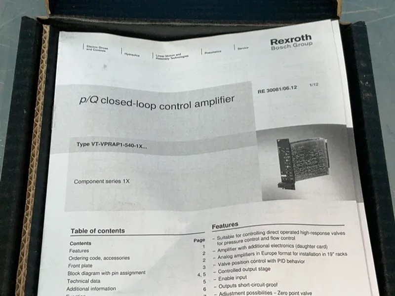 Rexroth Nosch Group  P/q Closed-loop Conrtr0l Amplifier  - Vt-vprap 1-540--10/v0