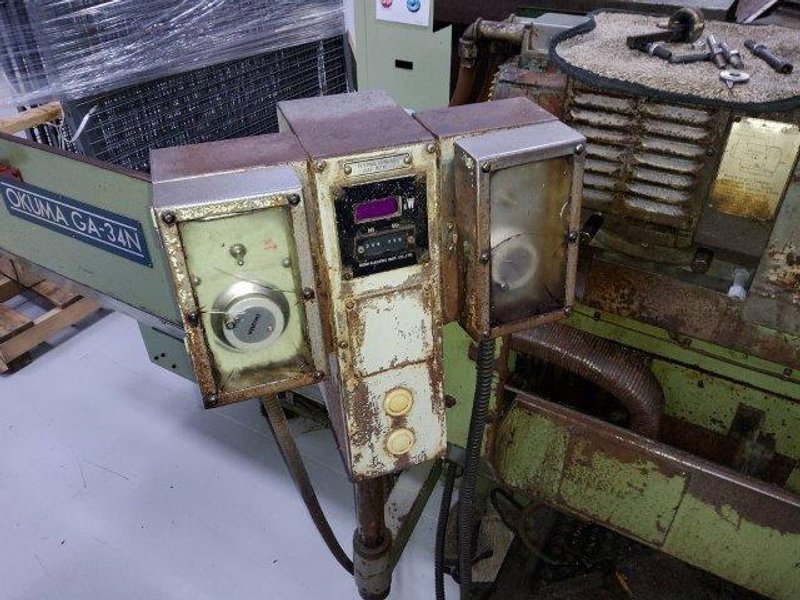 OKUMA MODEL #GA-34N CNC CYLINDRICAL GRINDER W/ TOOLING, MIST COLLECTOR &amp; FILTER: YOBRO #26469
