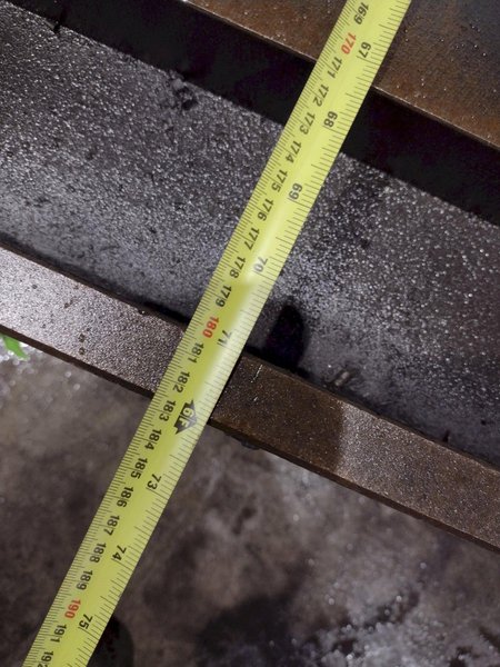 129" X 72" X 14" HIGH T-SLOTTED LAYOUT TABLE / BOLSTER PLATE: STOCK #22373