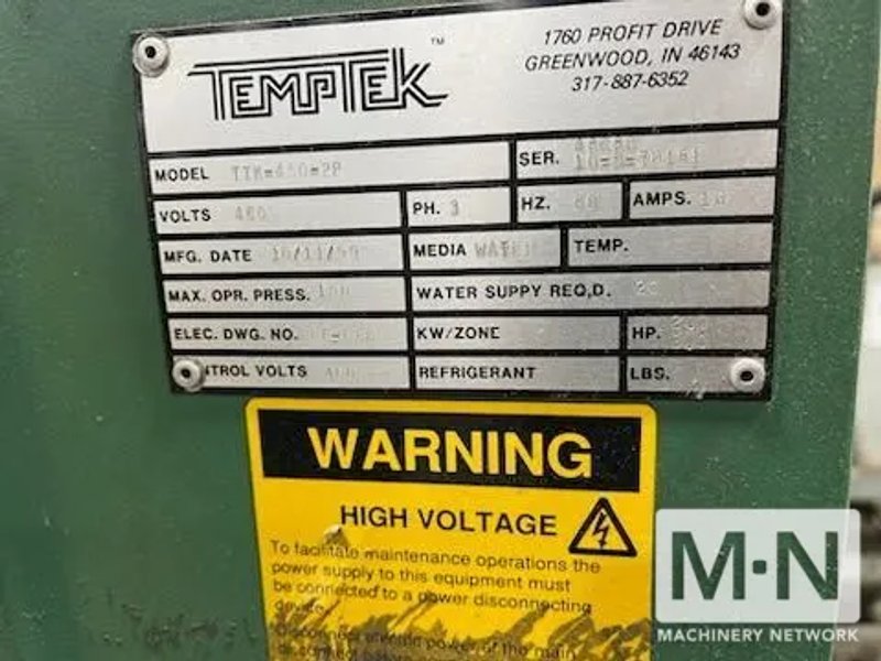 25 TON TEMPTEK MODEL MW25C WATER COOLED CHILLER MFG 2021