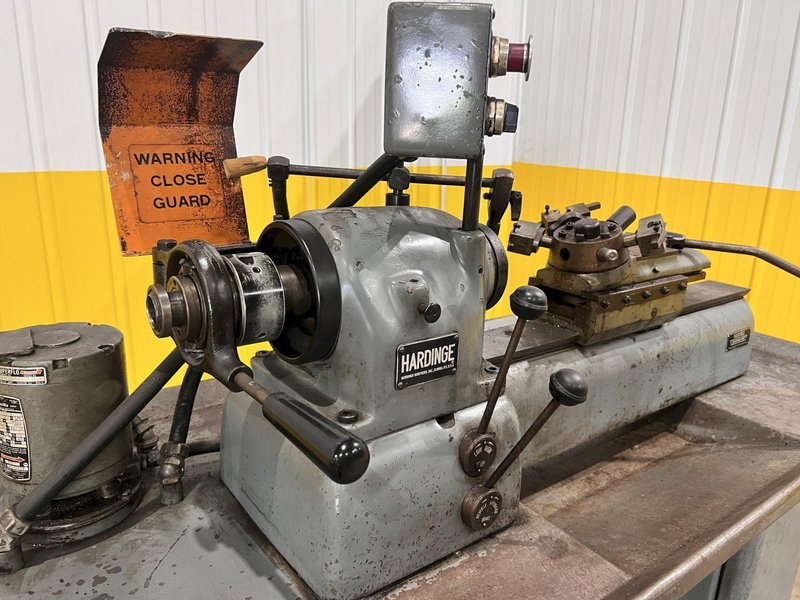 9" X 28" HARDINGE MODEL #DV-59/DSM-59 SECOND OPERATION TURRET ENGINE LATHE: STOCK #21133
