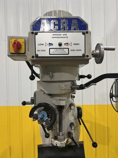 3 HP ACRA MODEL #AM-2V VERTICAL RAM TYPE KNEE MILL: STOCK #18823