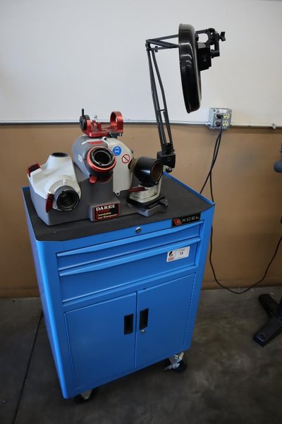 Darex XT3000 Expandable Tool Sharpener with Drawered Cabinet Base, Dust Collector- Auction Item
