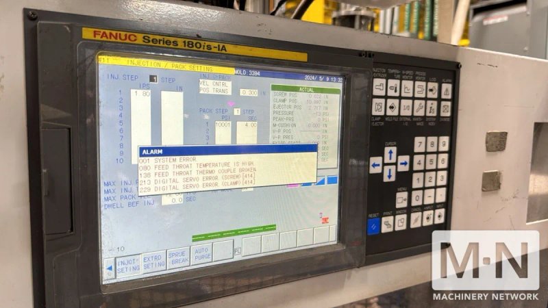 110 TON 1.6 OZ  CINCINNATI ROBOSHOT 110I-48G INJECTION MOLDING MACHINE, MFG 2000