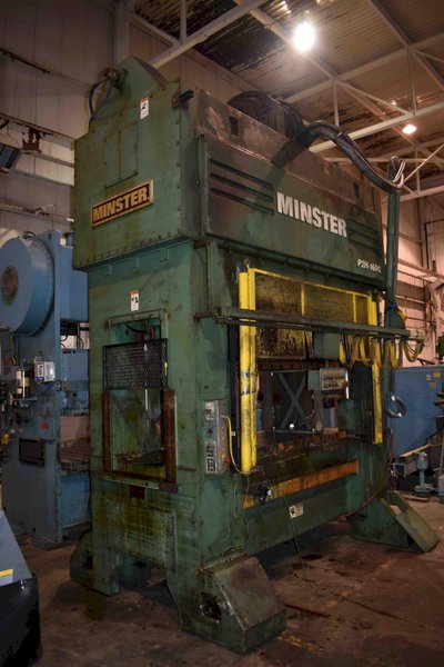 180 Ton Minster P2H-160G High Speed Straight Side Press, 74" x 34" BA, 7.87" STR, 5.9" ADJ, 19.68" SH, 0-120 SPM Vari