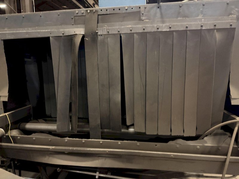 80" WIDE X 36" TALL X (4) 25HP WHEELBRATOR CONVEYOR TYPE SHOT BLASTING MACHINE. STOCK # 1086926