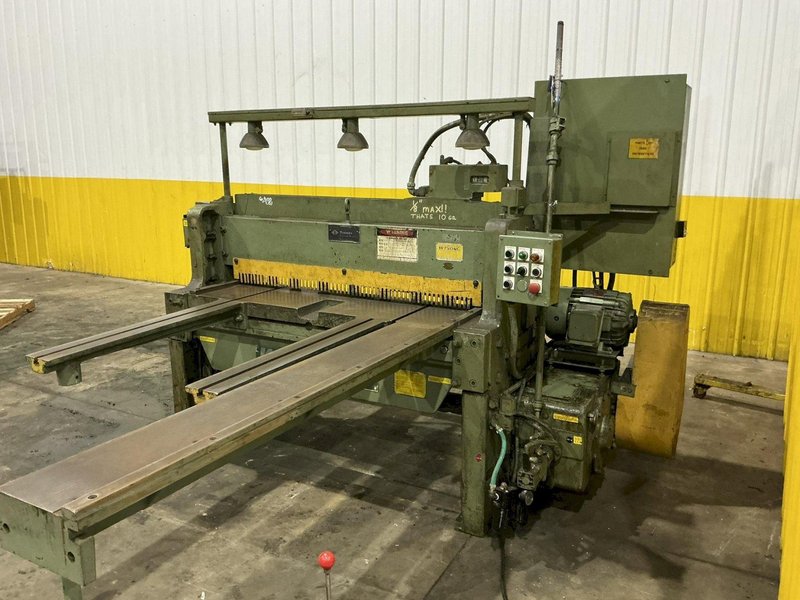 4' X 10 GAUGE WYSONG MODEL #1048 MECHANICAL POWER SQUARING SHEAR W/ BACK GAUGE : YOBRO #26001