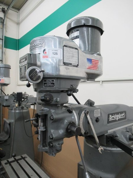 Bridgeport Series I-2HP Vertical Knee Mill, Sony Millman 2-Axis DRO, 9"x 48" Table, X-Axis Power Feed, Power Quill Feed, Chrome Ways- Auction Item