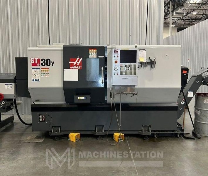 Haas ST-30Y CNC Turning Center – 2019 Bar Feeder, 10″ Chuck, Tailstock Lathe