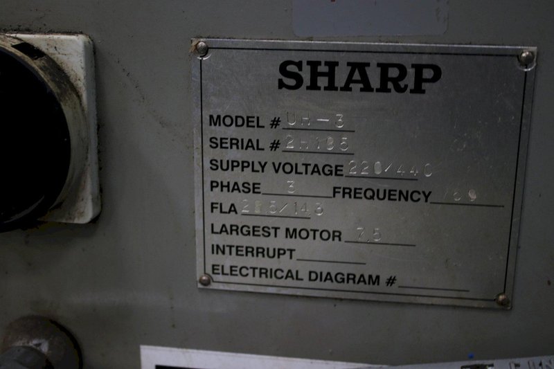#3 SHARP MODEL UH-3 HORIZONTAL MILL:   STOCK #74163