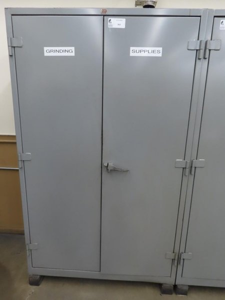 Lyon 2-Door Metal Cabinet w Contents- Auction Item
