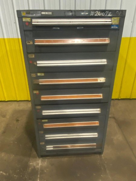 9 DRAWER X 30” X 28” X 59”  STANLEY VIDMAR TOOL STORAGE CABINET: YOBRO #26072