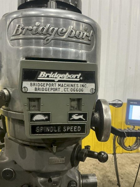 2 HP BRIDGEPORT SERIES I VERTICAL RAM TYPE KNEE MILL WITH DRO, POWER FEED: YOBRO #26188