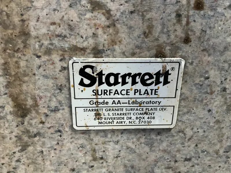 Starret 36” X 72” X 6" Granite Surface Plate