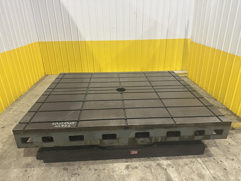 96" X 120" GIDDINGS &amp; LEWIS T SLOT POWERED AIR LIFT ROTARY TABLE: STOCK #22066