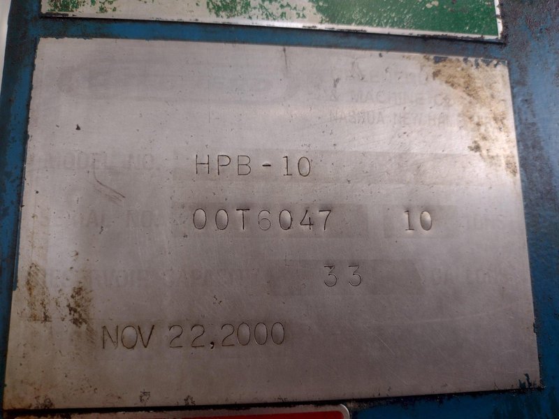 10 TON GREENERD MODEL #HPB-10 HYDRAULIC C-FRAME PRESS, 8" STROKE: STOCK #16266