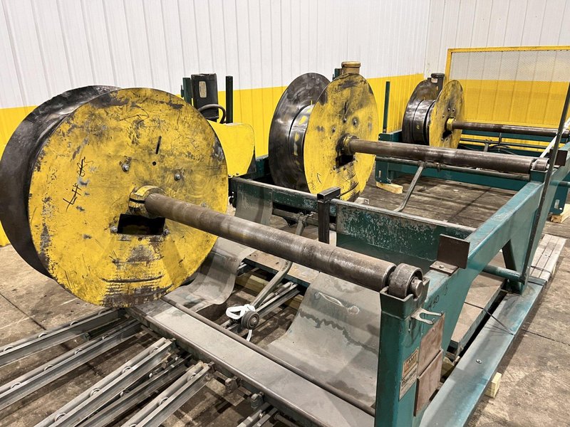 60" x 16 GAUGE IOWA PRECISION MODEL #GAF60-6 COIL SLEAR (SLITTING &amp; CUT-TO-LENGTH) LINE, WITH UNCOILERS &amp; SIDE PUNCHING / NOTCHING: YOBRO #24552