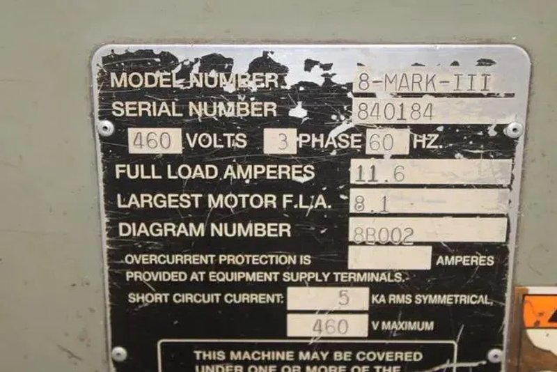 18" X 22" MARVEL MODEL #SERIES 8 MARK-III VERTICAL BANDSAW STOCK# 4467