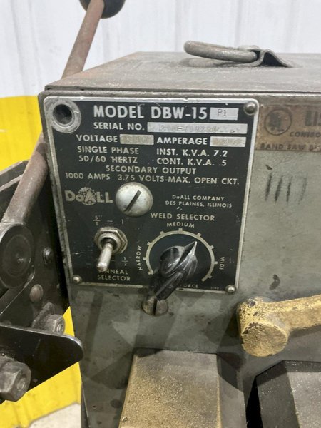DOALL MODEL #DBW-15 INDUSTRIAL BAND SAW BLADE WELDER: YOBRO #24798