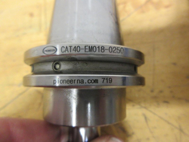Pioneer CAT40 (15pcs) End Mill Holders, (10) 1/8" Dia, (2) 3/16" Dia, (1) 1/4" Dia, (1) 3/8" Dia, (1) 1" Dia- Auction Item