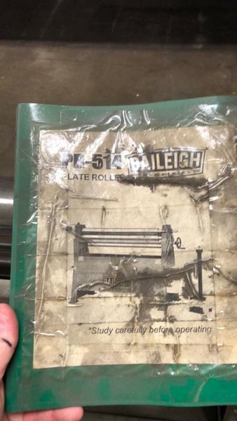 1 - PREOWNED BAILEIGH PLATE ROLL, MODEL #: PR-514, S/N: 221618