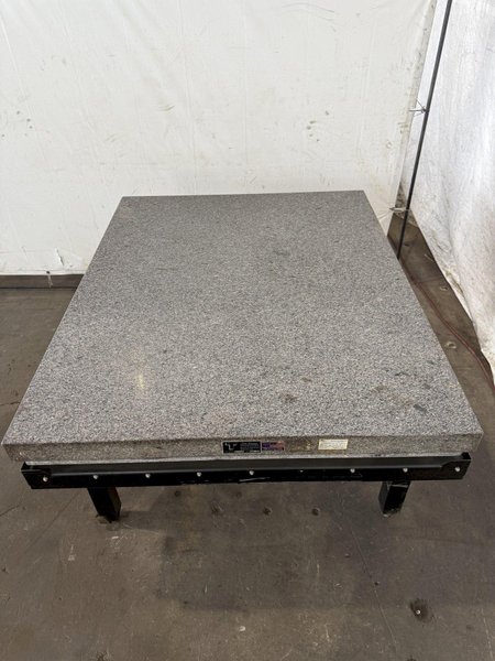 48" X 60" X 6" GRANITE SURFACE PLATE WITH STAND. STOCK # 1120424