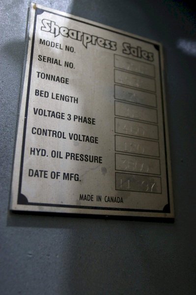 175 TON X 12' ACCURPRESS HYDRAULIC PRESS BRAKE: STOCK #70435