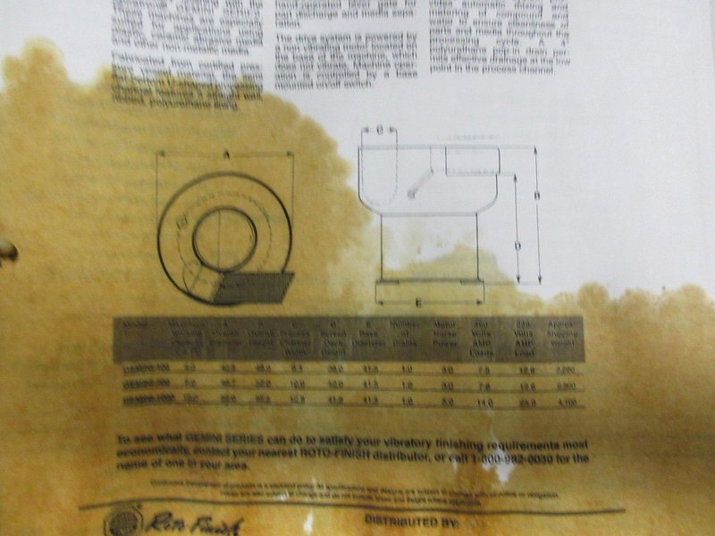 Hammond | Roto Finish Gemini 4 Centrifugal Abrasive Finisher, Extended Range Series- Auction Item